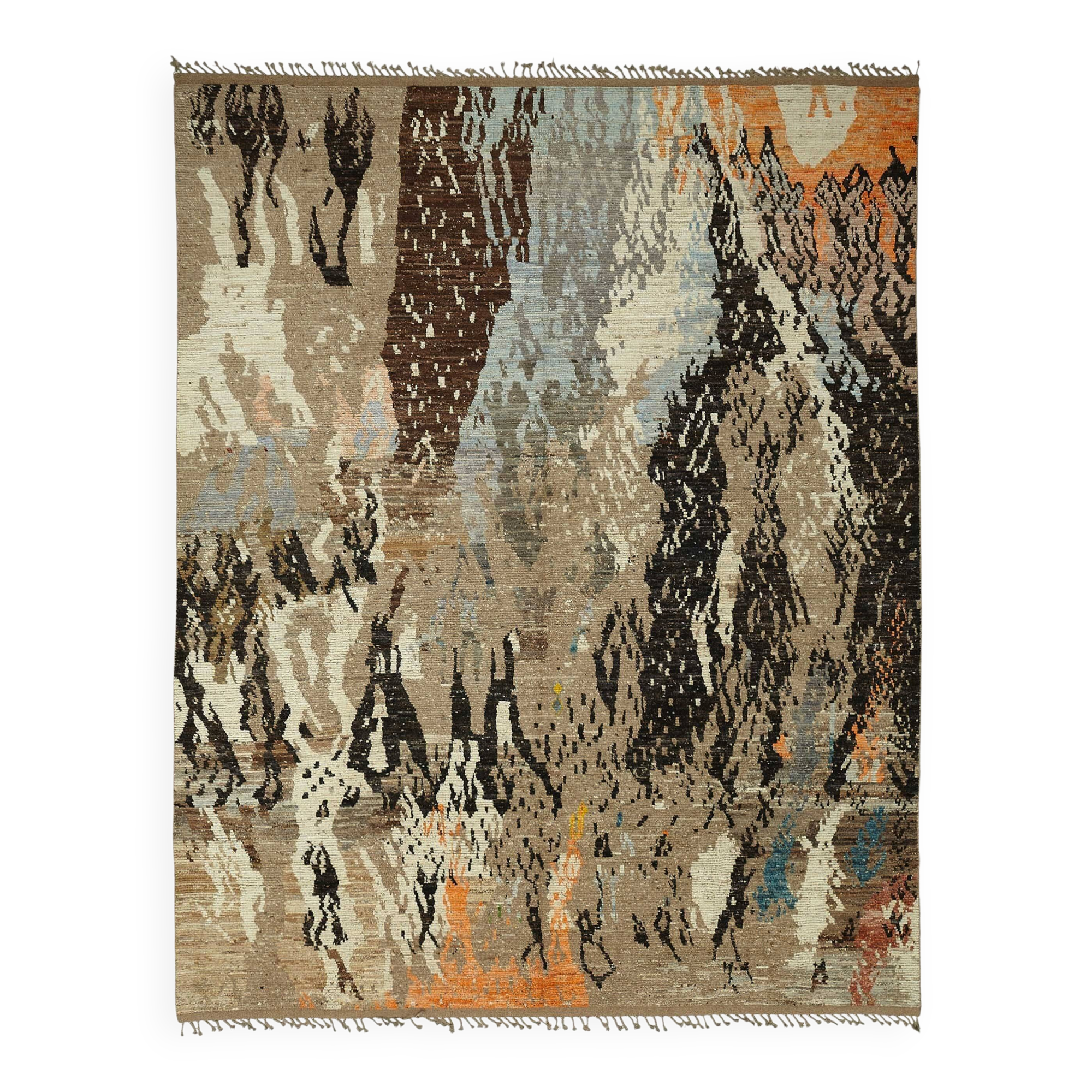 Hand-Knotted Turkish Contemporary 326 cm x 416 cm Multicolor Wool Carpet