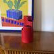 Franco Bettonica, red ceramic vase mod. fb1, Gabbianelli Italy ca. 1970