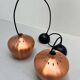 Copper metal pendant lights by Frandsen