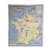 Old Rossignol school map "progress in transport/industry"