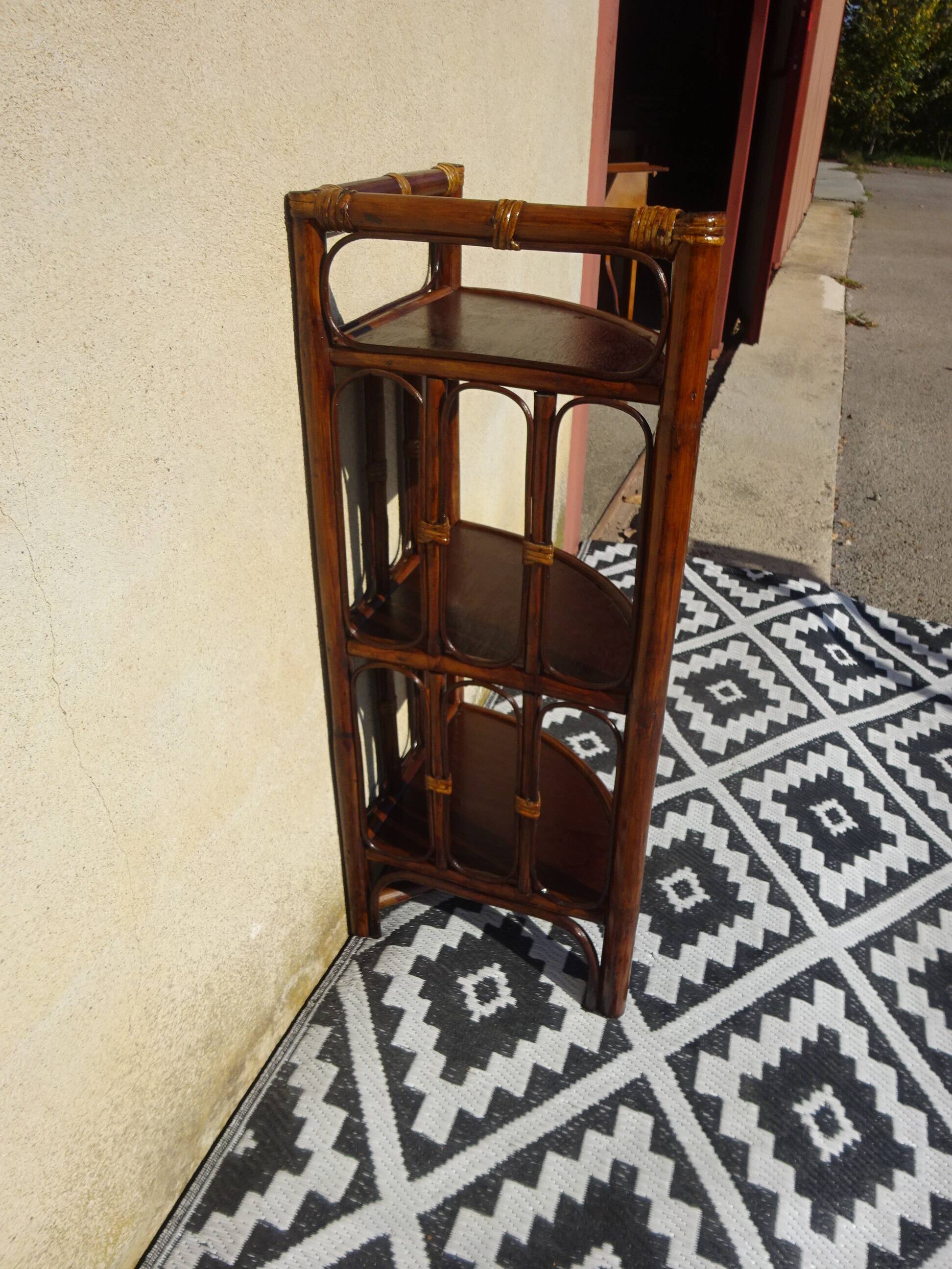 Pair of rattan bedside tables