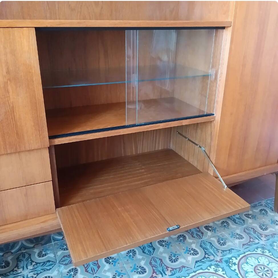 Sideboard library in Scandinavian style made of teak.