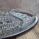 Vintage silver-plated metal tray with a segmented glass aperitif dish.