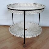 Rattan table on wheels, 1960s.