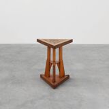 Art Nouveau Carved Wood triangular Side Table, France ca. 1915