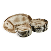 Sarreguemines Fish Service for 8 people (Flat + Soup Plates, Main Course)