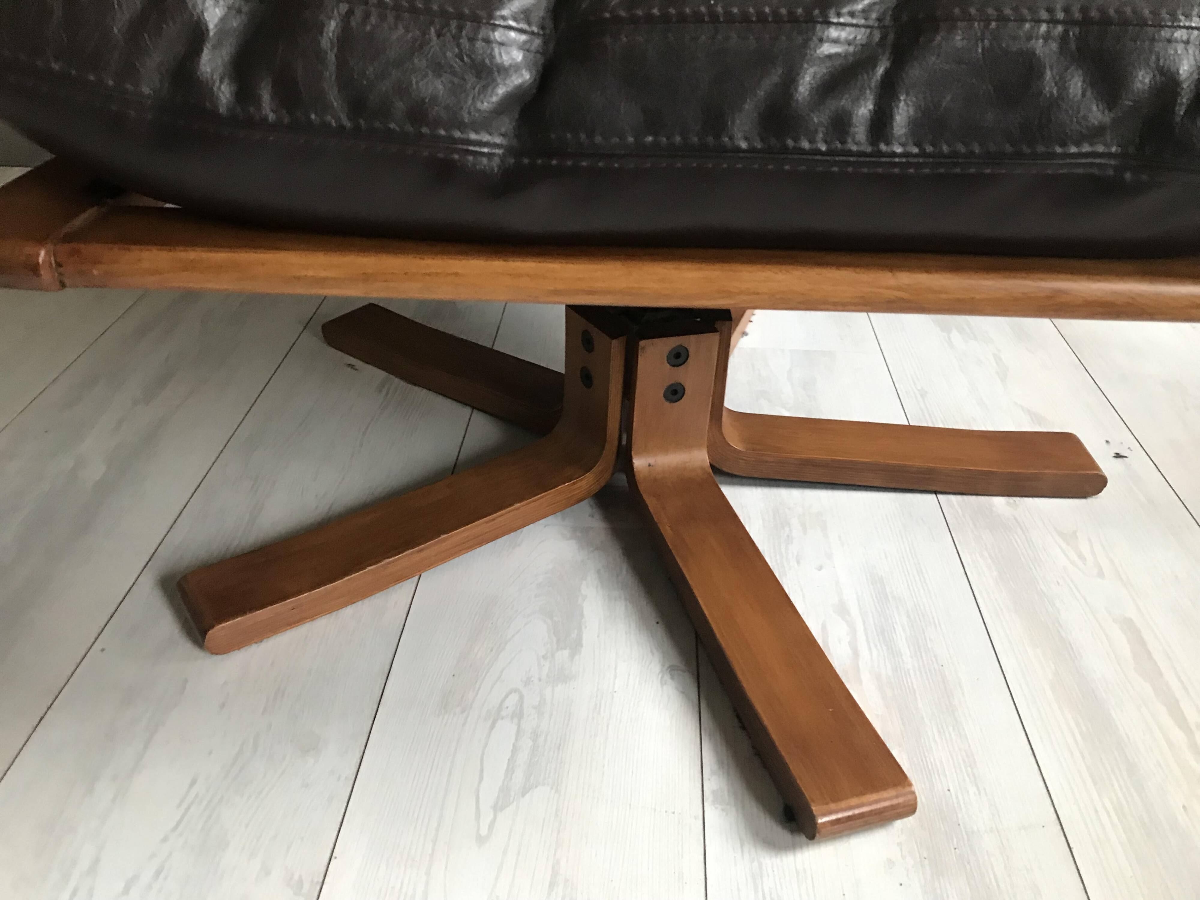 Fauteuil vintage en cuir danois des années 70
