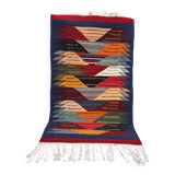 Petit tapis marocain, kilim picaso, tapis tissé plat, décoration