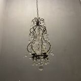 Vintage italian light pendant with murano glass drops