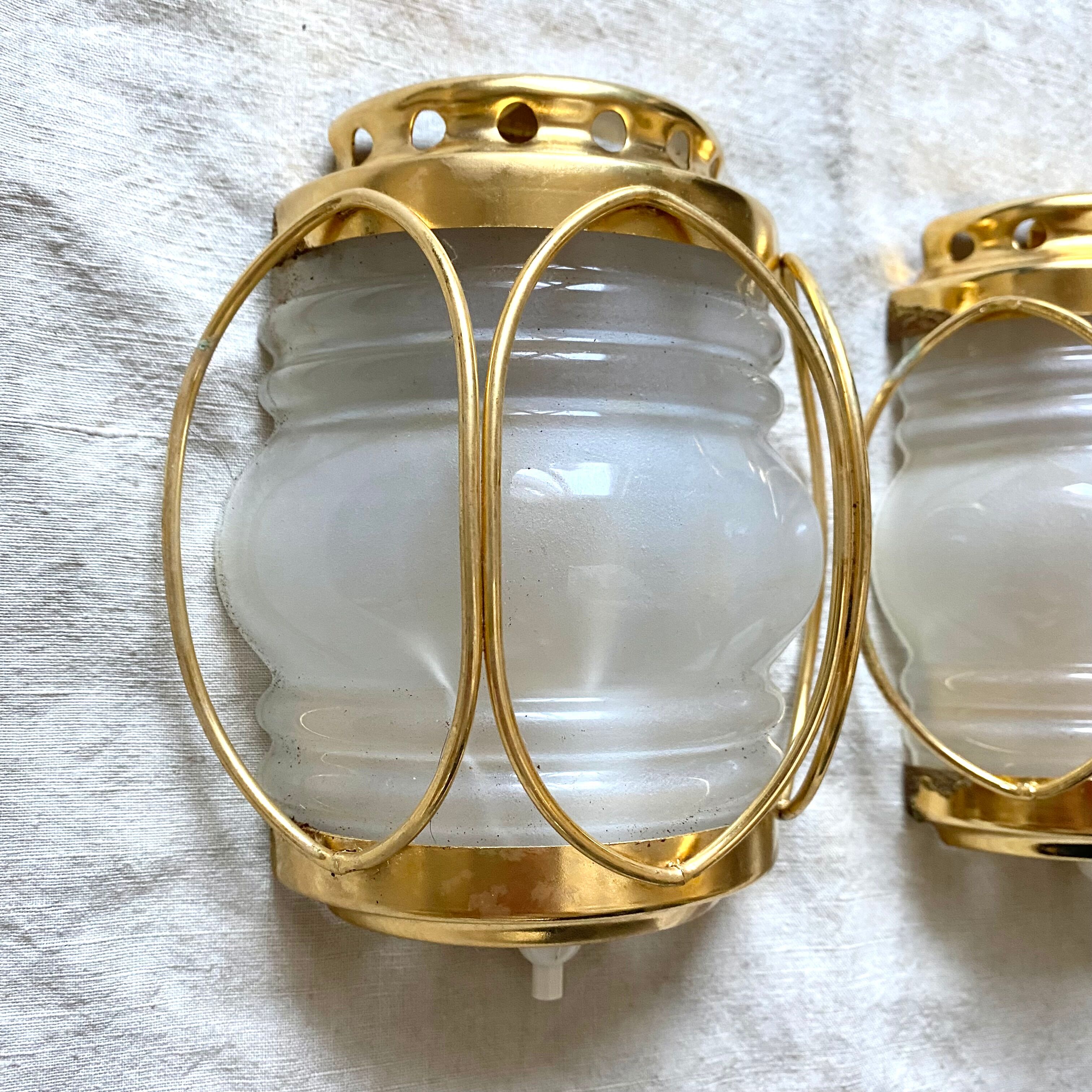 Vintage marine wall lamps