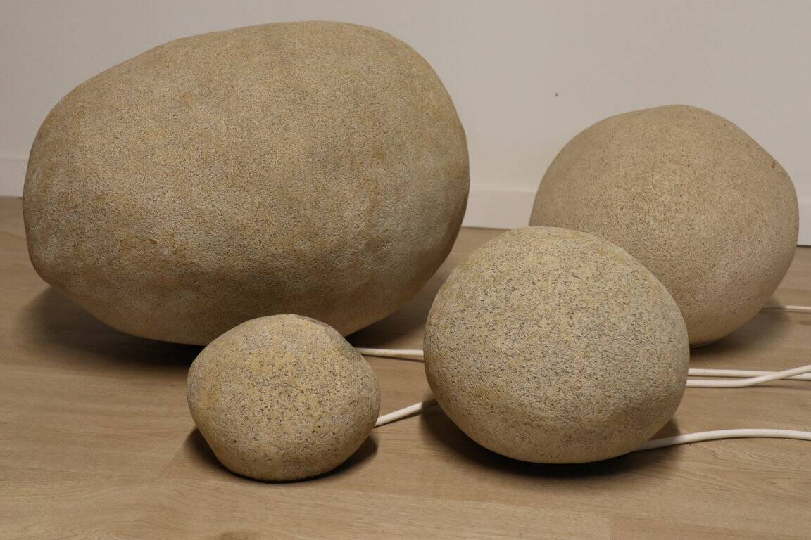 Set of 4 “Dora” model rock lamps by André Cazenave for Atelier A, 1960