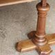 Beautiful "sun" table in solid walnut. Patented. Around 1900.