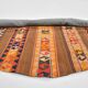 6x6 Orange & Brown Circle Striped Pattern Kilim Area Rug, 183x183Cm
