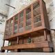 Solid wood display cabinet.