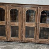 Ancien buffet vitré en teck birman