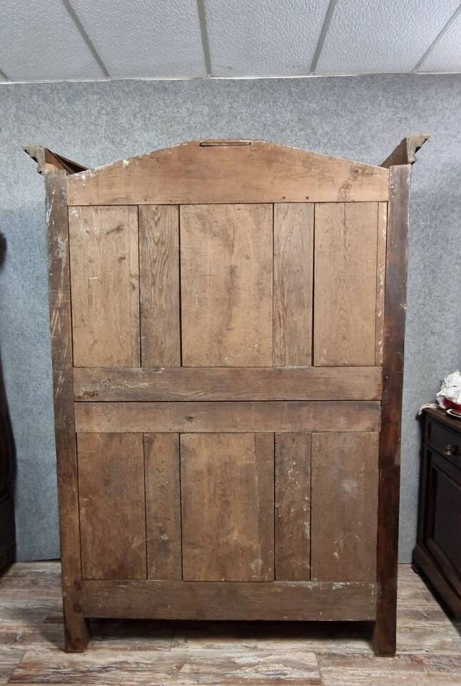Louis XV period armoire in marquetry, elm and walnut