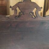 Gothic church chest bench in carved oak