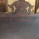 Gothic church bench with chest in carved oak