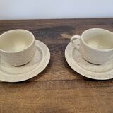 2 cups with saucers in enamelled stoneware