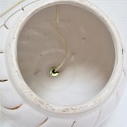 Pied de lampe céramique blanc et or design italien années 70 / 80