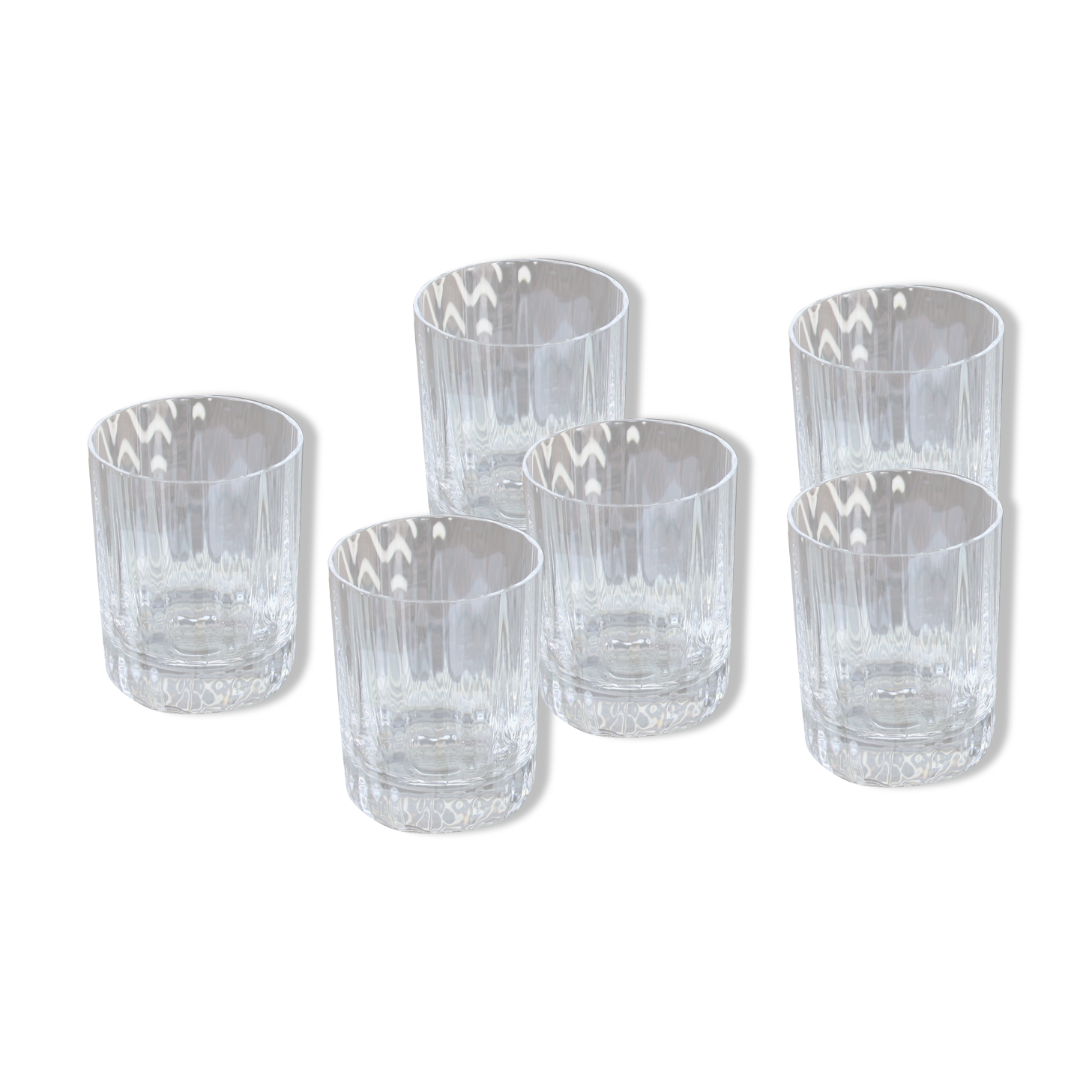 Box of 6 glasses of baccarat capri crystal whisky