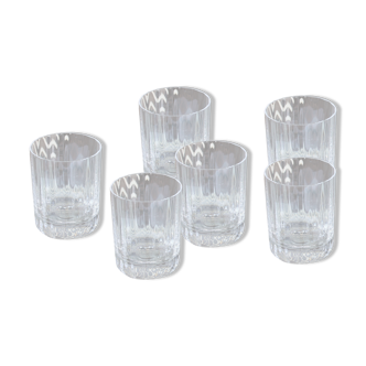 Box of 6 glasses of baccarat capri crystal whisky