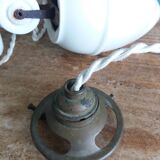 Adjustable "rise and fall" suspension, opaline and porcelain rise and fall