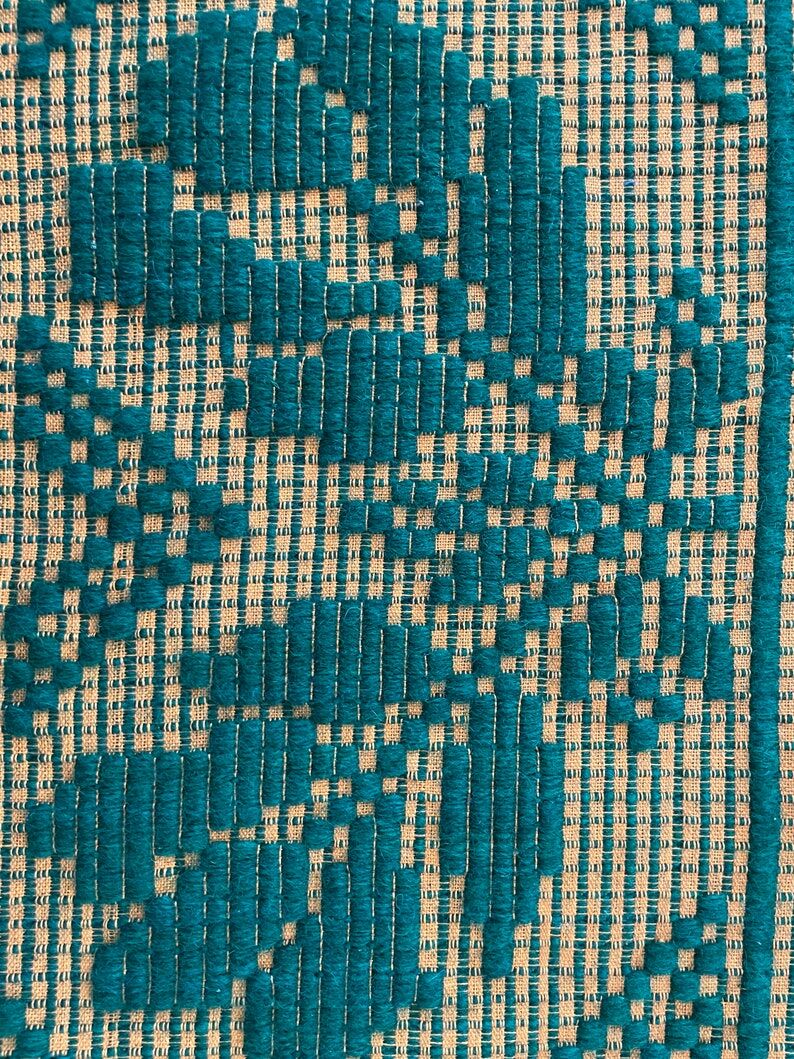 Romanian carpet green and yellow made by hand in wool