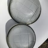 2 Bowls stainless steel edge textured glass tiles