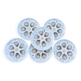 6 St Amand oyster/shellfish slushie plates, 1950s