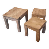 Brutalist wooden bedside tables