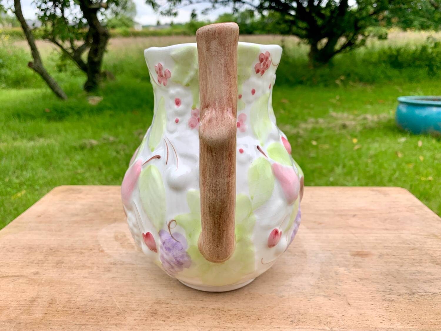 Vintage fruit flower slush water pitcher