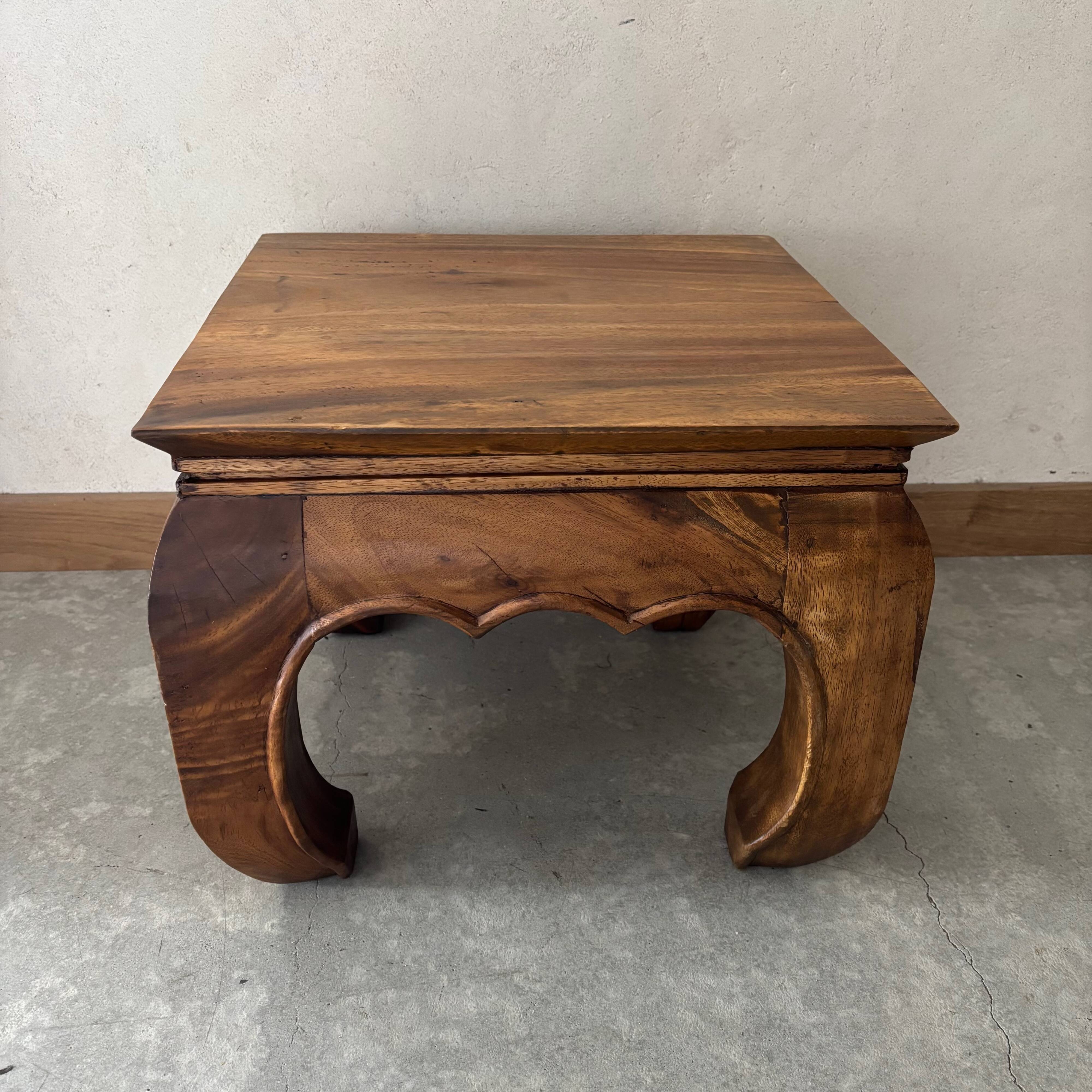 Varnished wooden coffee table