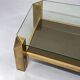Belgochrom coffee table with 23K gold plating and faceted legs, 1970s.