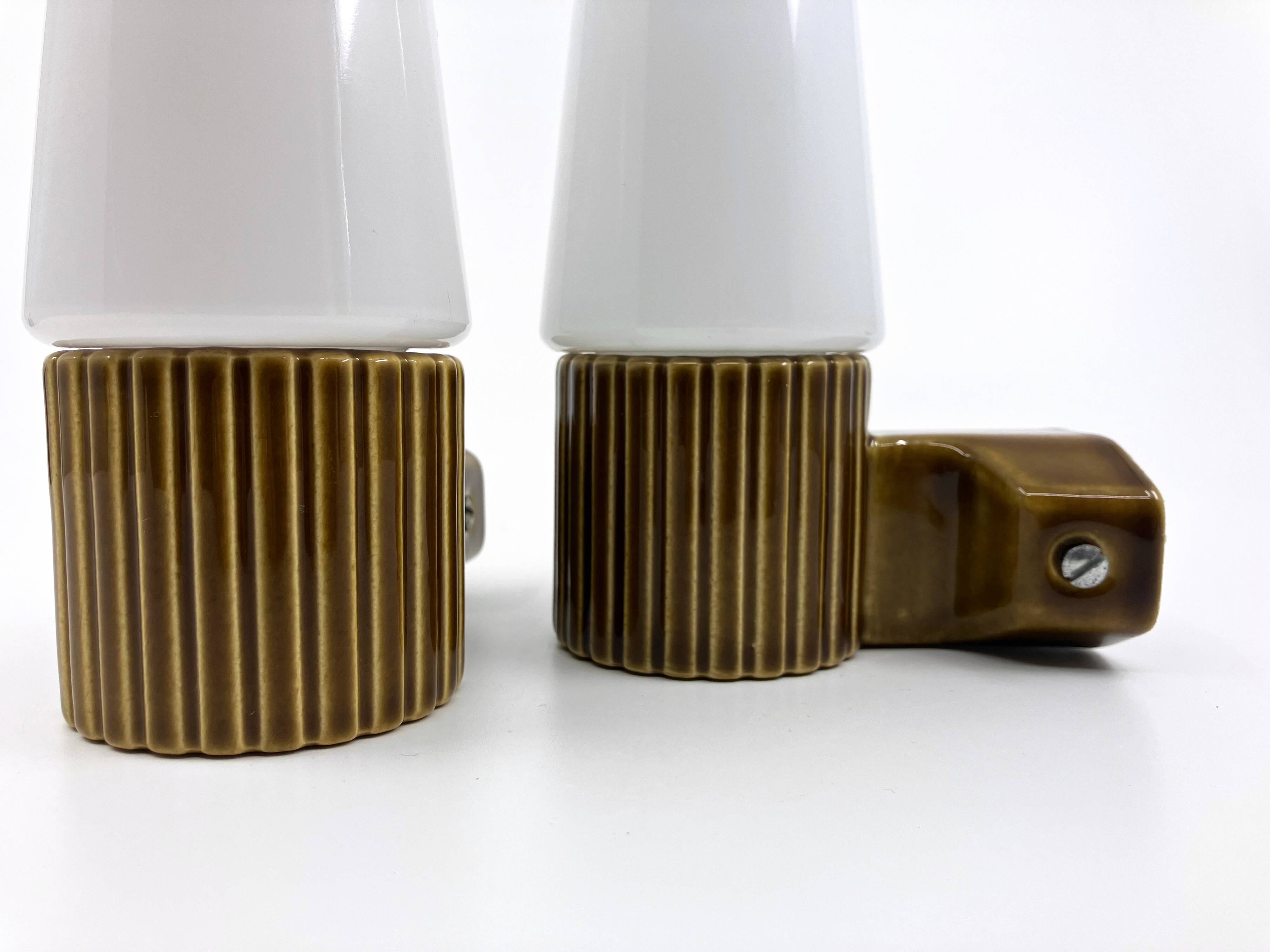 Ifö ceramic/opal glass wall lights • ref 6020 • Hans-Agne Jakobsson