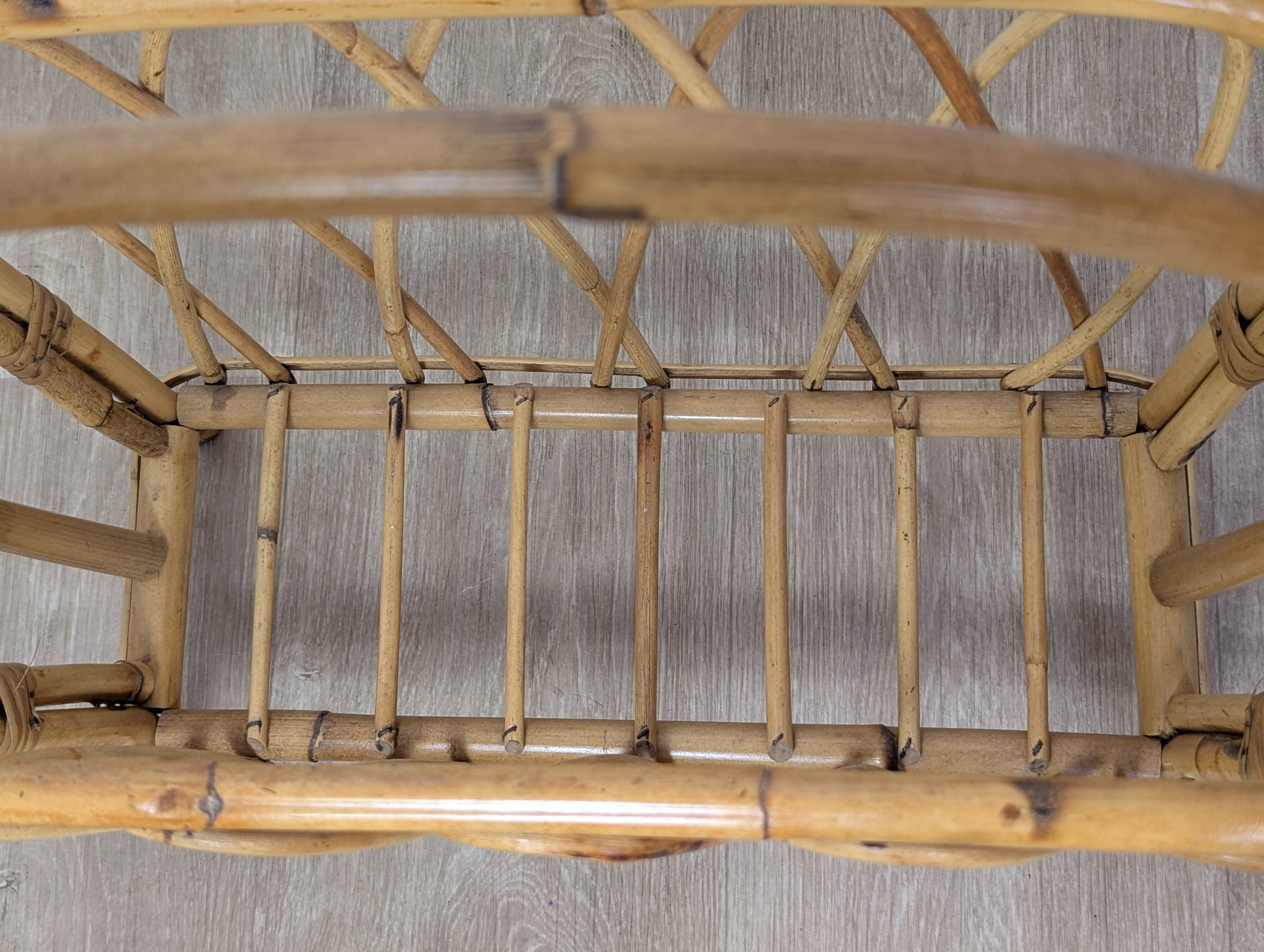 Rattan magazine rack