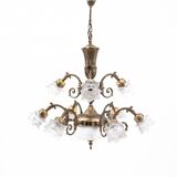 Brass chandelier from the 1950s, Western Europe.