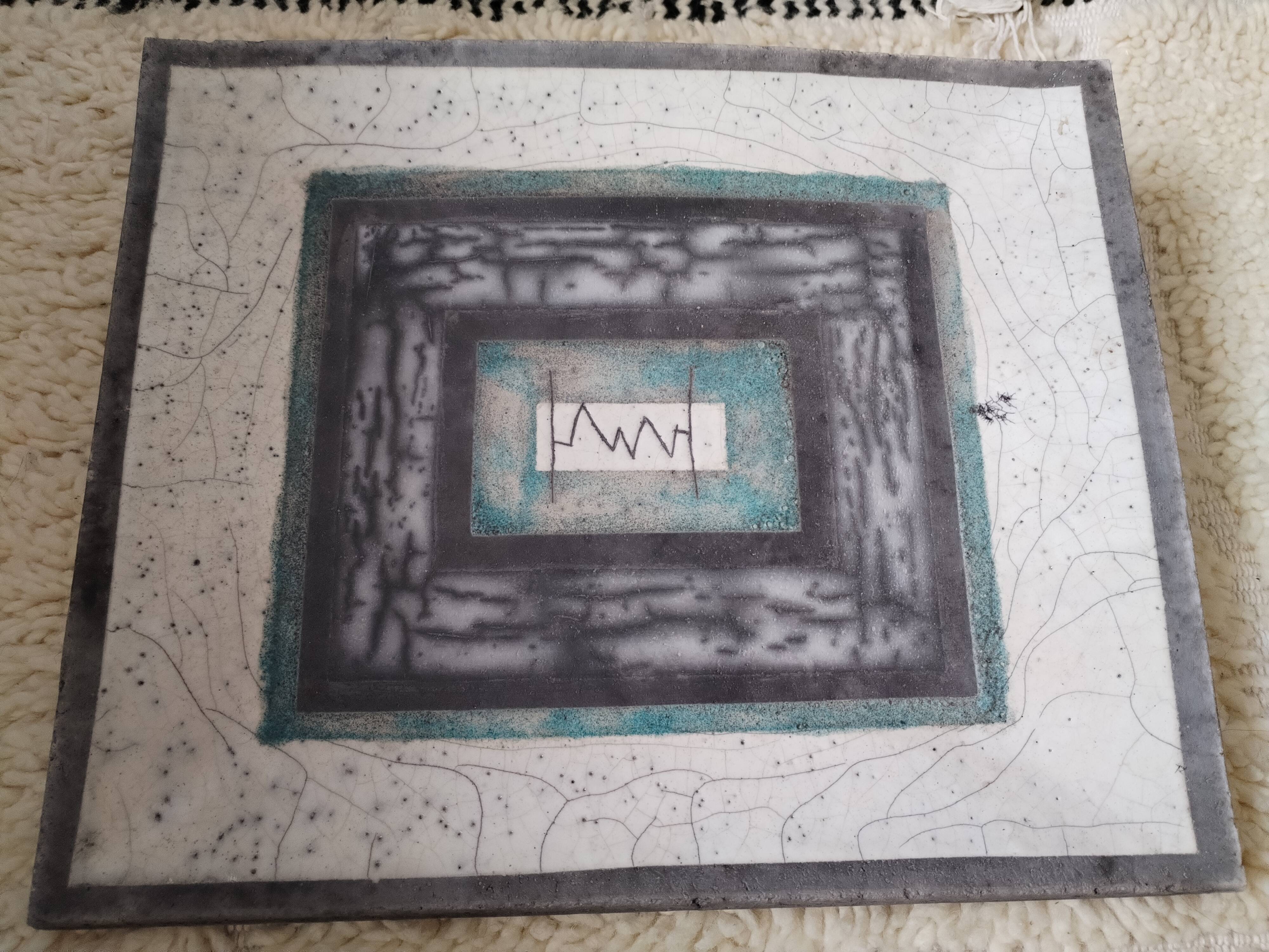 Abstract art ceramic dish