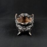 Antique black cast iron planter from the late 19th century Rocaille style