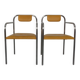 Set of Minimalist Tubular Steel Armchairs by Thomas Wendtland, 1970s
