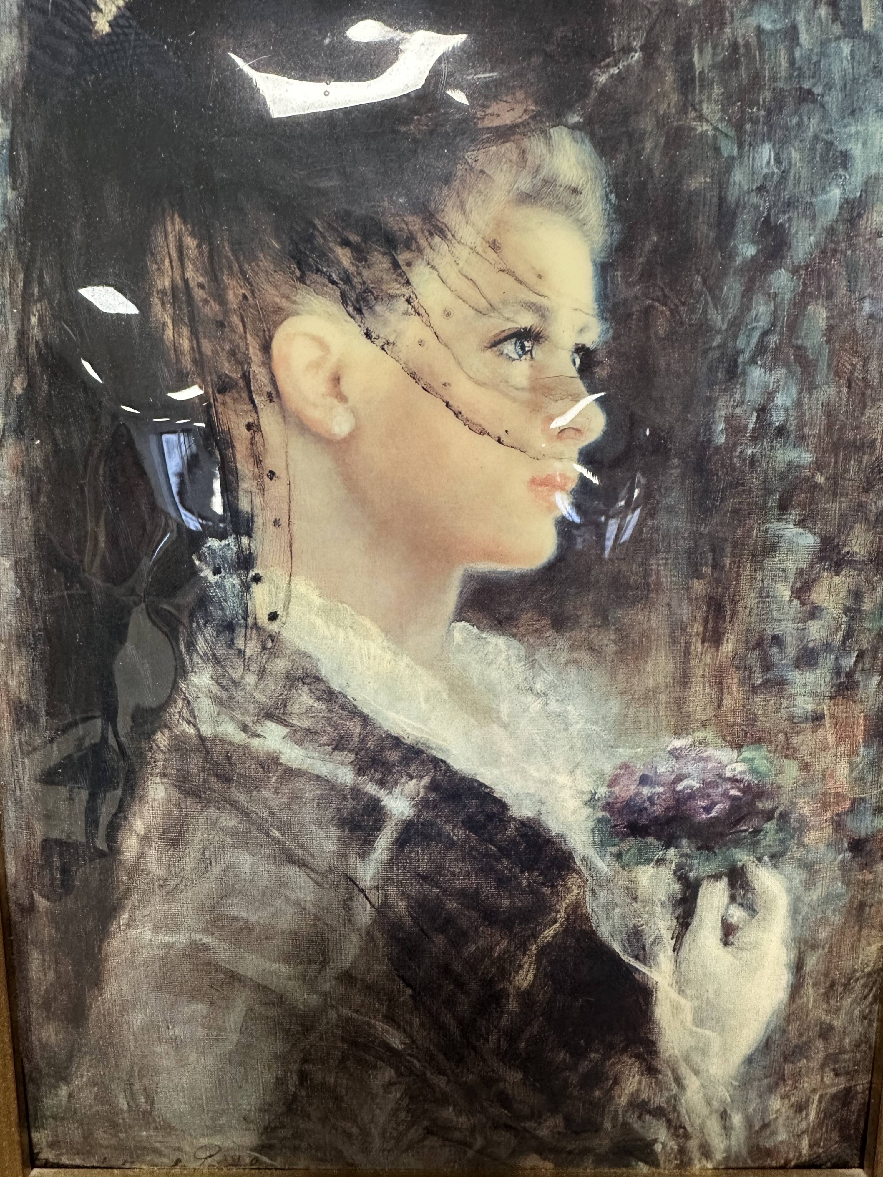 Vintage painting of a young woman.