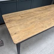 Farm table with black patinated legs (renovated)