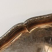 Large silver-plated serving tray, late 19th century.
