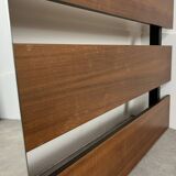Teak wall coat rack and mirror, 60s, cloakroom