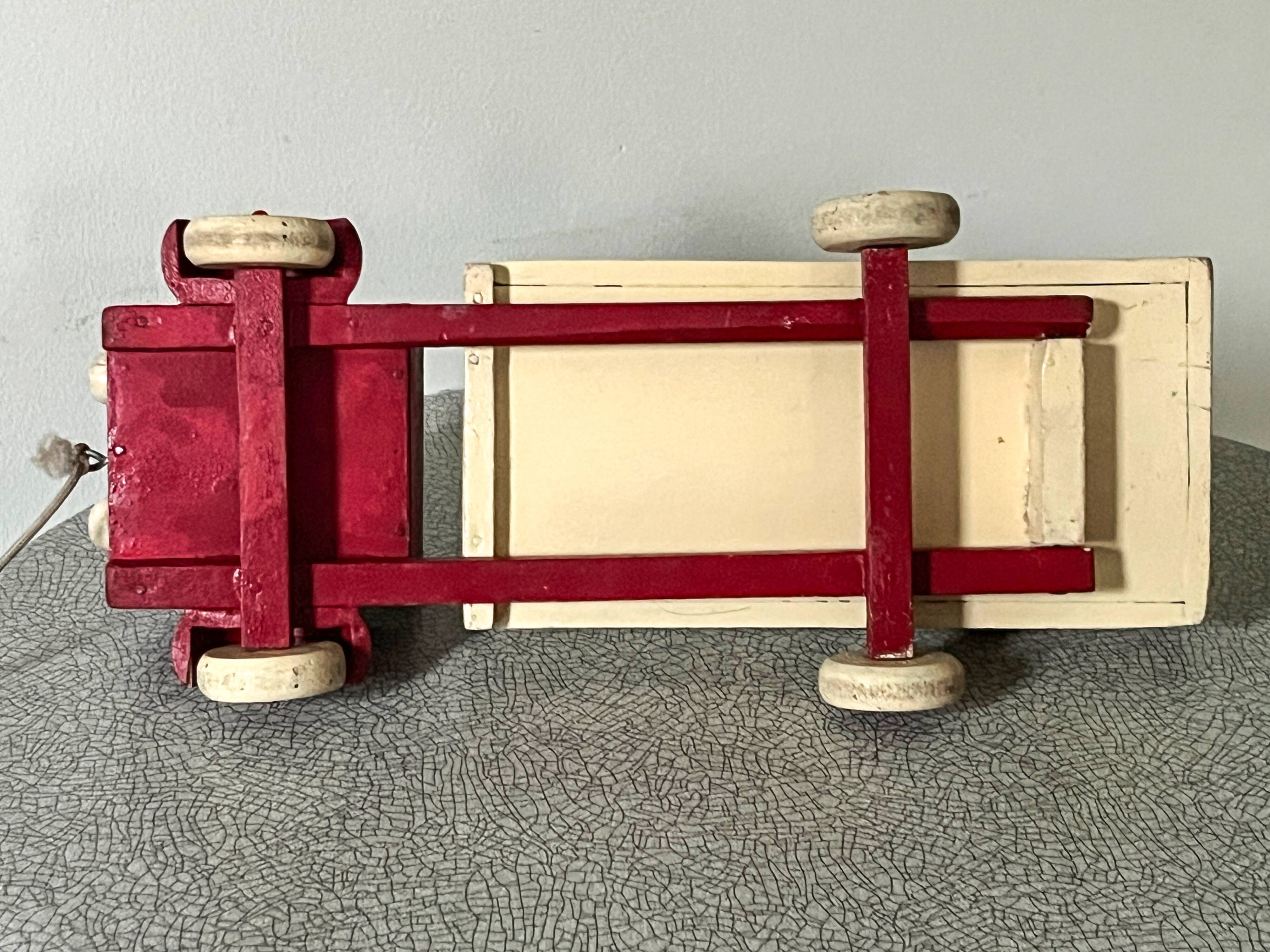 Wooden tipping lorry, vintage toy