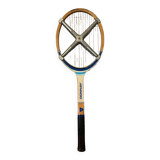 Vintage Zephir wooden tennis racket with metal protection