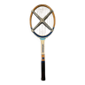 Vintage Zephir wooden tennis racket with metal protection