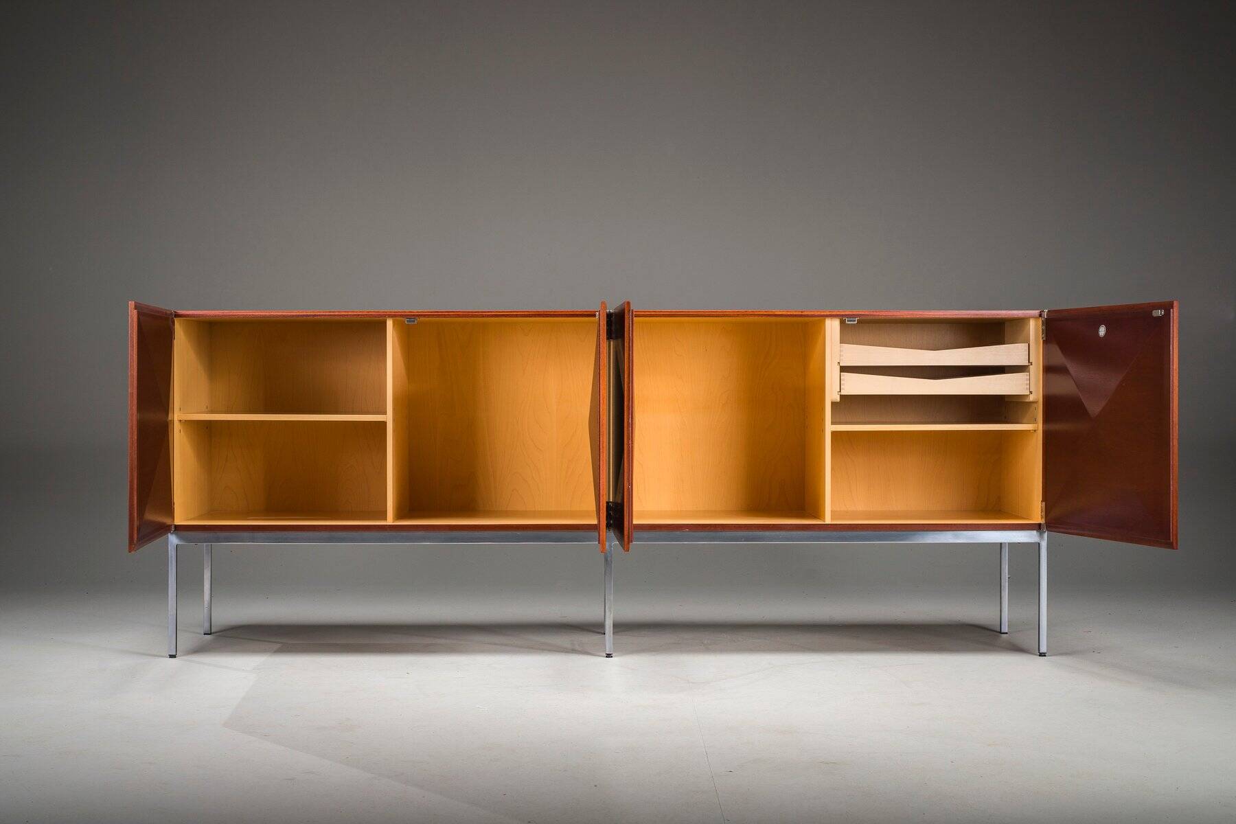 Diamond Point mahogany sideboard by Antoine Philippon & Jacqueline Lecoq for Behr, 1964