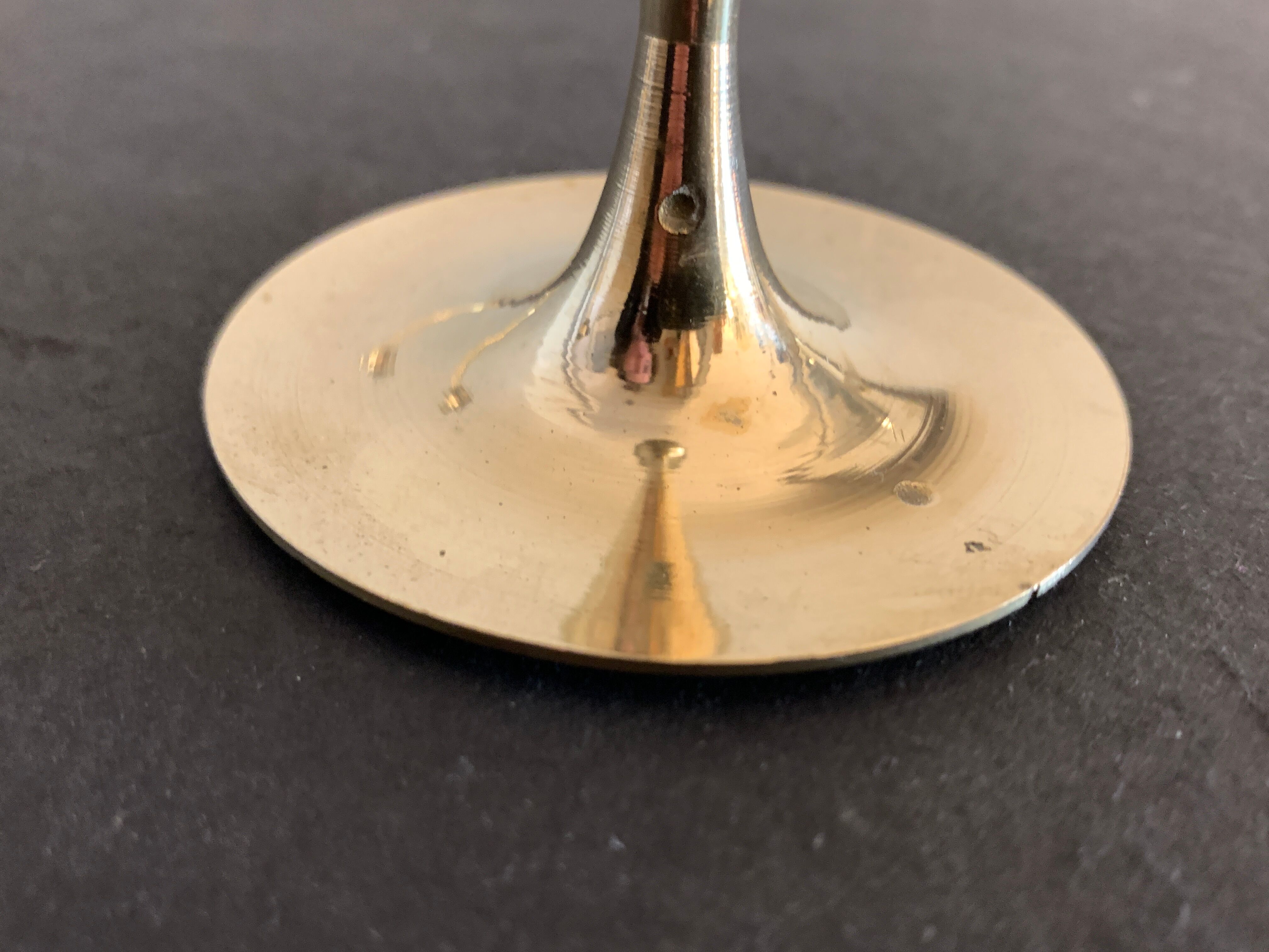 4 Scandinavian brass candle holders