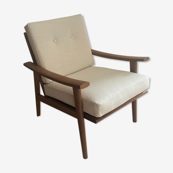 Scandinavian teak armchair, yearned 50/60, restored